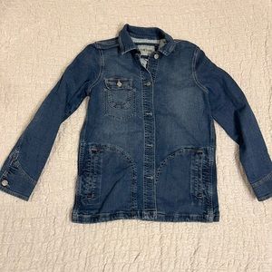 Orvis Barn Jacket Medium Wash Jean Denim Button Up Chore Jacket Sz Extra Small